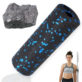 Genkigold Mini Massage Foam Roller High Density - 100% Recycled Non-Toxic Material - Portable Pocket-Sized for Travel - Foot Arch,Legs & Arms Pain Target - Waterproof and Durable 15x6cm(Blue)