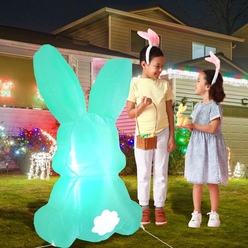 CMUSKO Easter Inflatable Yard Decorations - Easter Bunny Blow Up