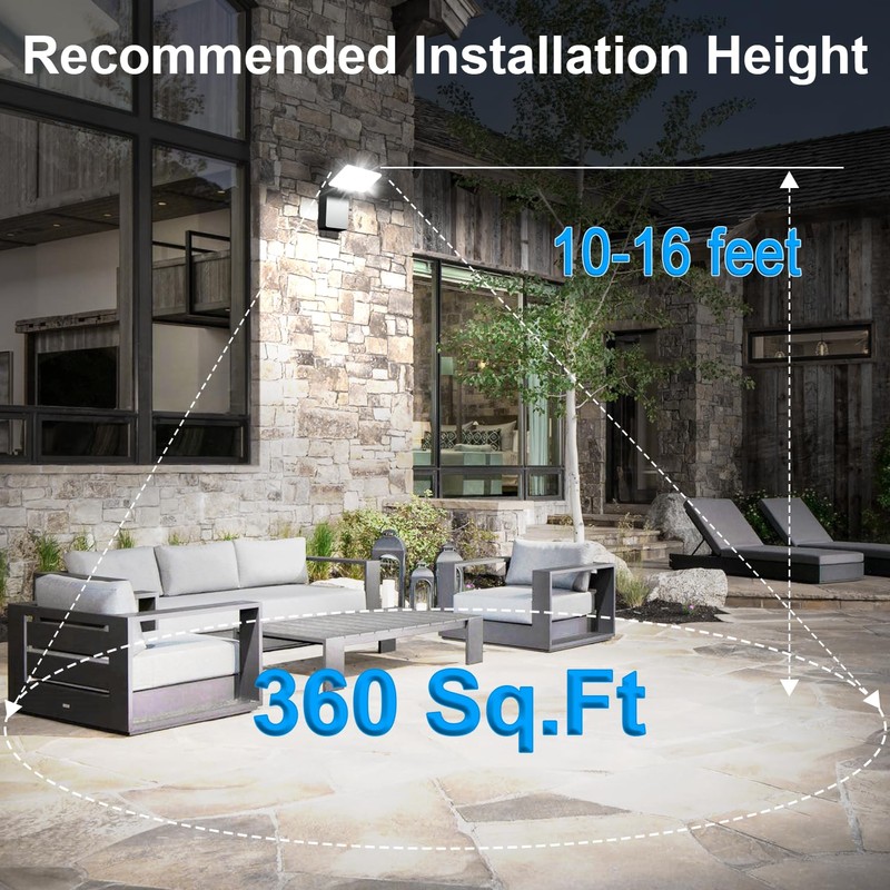Juyace 60W Led Outdoor Wall Park Flood Light Modern Exterior