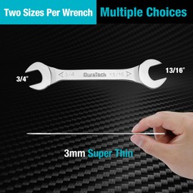 DURATECH 3/4 Inch x 13/16 Inch Super-Thin Open End Wrench, SAE