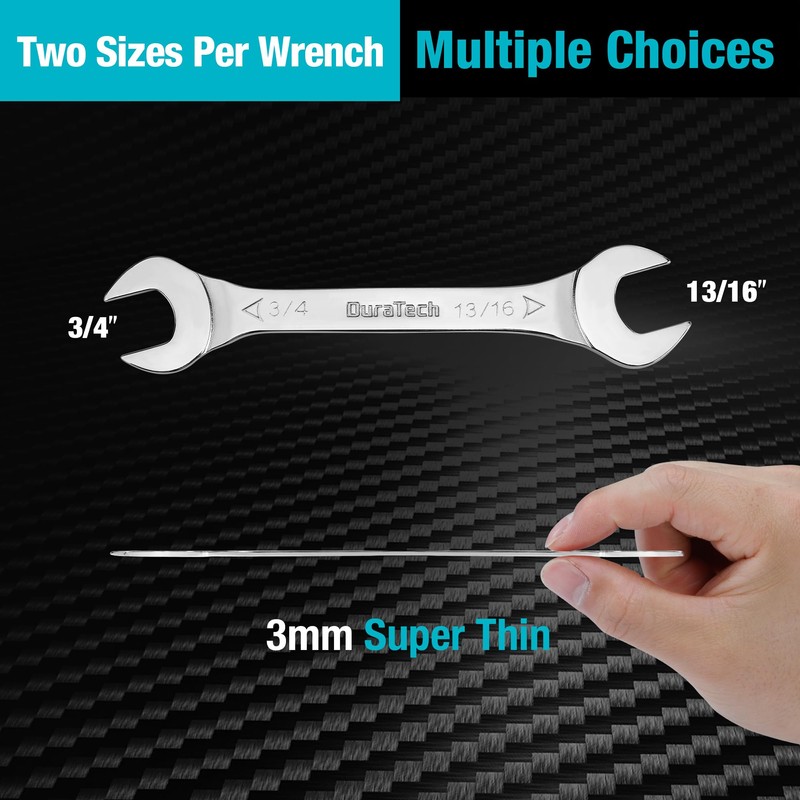 DURATECH 3/4 Inch x 13/16 Inch Super-Thin Open End Wrench,