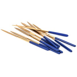 Wolfride Diamond File 0.1 x 5.5 inches (3 x 140 mm) Length, Titanium Coating Set, For Woodworking and Ironworking, Special, Fine Shapes, Precision Set, Metal, Ironworking, Stainless Steel Processing, Hobby, Polishing Work, Blade Sharpening, Metal Polishi