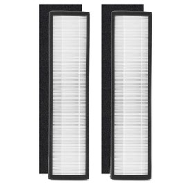 Wocase True HEPA E Size Replacement Filter, Compatible with Idylis FIL-GG-125 & IAP-GG-125 Air Purifier, Also Fit Germ Guardian Air Purifier FLT5000 AC5000 Series Filter C, 2 HEPA & 2 Carbon Pre-filters