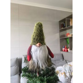 12inch Gnome Christmas Tree Topper with Tree Topper Holder Treetop Santa Gnome Christmas Tree Topper Hand Made Christmas Tree Decoration Holiday Home Décor Ornament