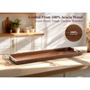 Dofira Large Acacia Wood Serving Tray with Metal Handles -