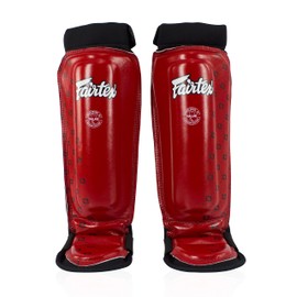 Fairtex SP6 Muay Thai Shin Guards for Men, Women, Kids | Shin Guards Made with Neoprene Material & are Premium, Lightweight & Durable | Reinforced Paddings on The Shins (Red/Small)