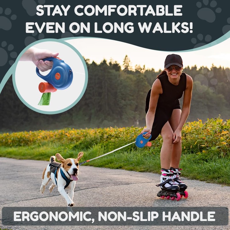 Retractable Dog Leash for Small and Large Dogs, Heavy Duty