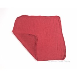 Linteum Textile Shop Towels - Red (Pack of 50) 12"x14" - 100% Cotton Bulk Shop Rags - Super Absorbent Cleaning Rags for Automobiles, Mechanic, Garage, Industries & Homes