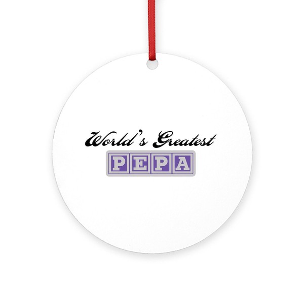 CafePress World's Greatest Pepa Round 4" MDF Holiday Ornament