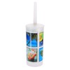 Efficient Plastic Toilet Brush & Holder Set with Bold Writing