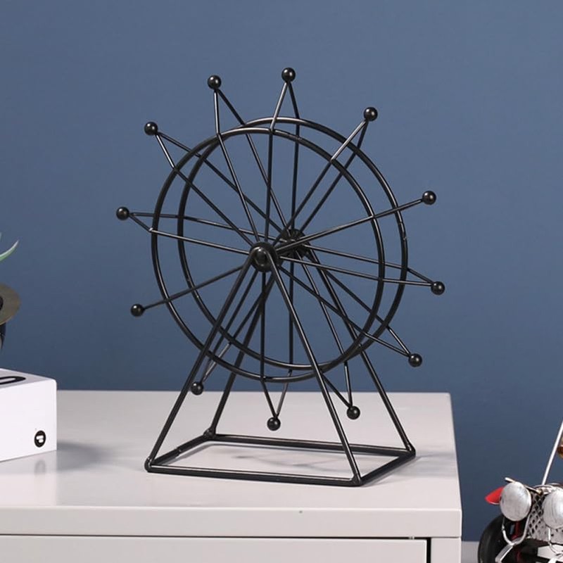 Gatuida Ferris Wheel Model Ferris Wheel Decor Iron Crafts Gold