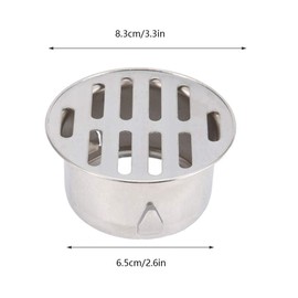 Stainless Steel Balcony Roof Drain Outdoor Large Displacement Anti-blocking Floor Drain for Outdoor Yard Use(75 Flat Mouth)