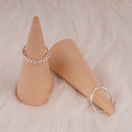 ASGIFT 925 Sterling Silver Anti Anxiety Ring for Women Men Fidget Ring with Spinner Beads Dainty Stress Relief Spinning Rings Jewelry (Size-8)