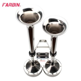 FARBIN 12V Waterproof Marine Horn, Stainless Steel Double Tube Electric Horn