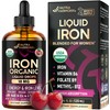 Liquid Iron Supplement for Women 18 mg - USDA Organic