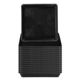 PATIKIL Plant Saucer Tray, 15 Pack 7 Inch Plastic Square Plant Saucer Flower Planter Drip Tray for Indoors Outdoors Patio Balcony, Black