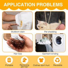 COWANIEE 8 Pcs Pet Hair Remover Washing Machine Set, Resuable Laundry Pet Hair Catcher