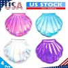 Yinore 4Pcs Glitter Shell Cosmetic Mirror Double-Sided Magnify Portable Makeup