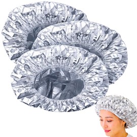 Beau LLASSANA Hair Color Caps, Aluminum, Silver, Set of 3, 10.6 inches (27 cm), Heat Retention, Waterproof, For Hair Dying, Treatment, Self Color, Reusable, Adult