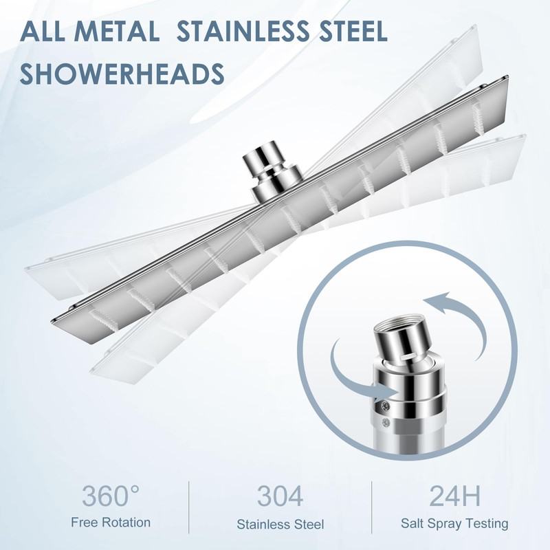 KINLIV 10 Inch Rain Shower Head Chrome Polished - All