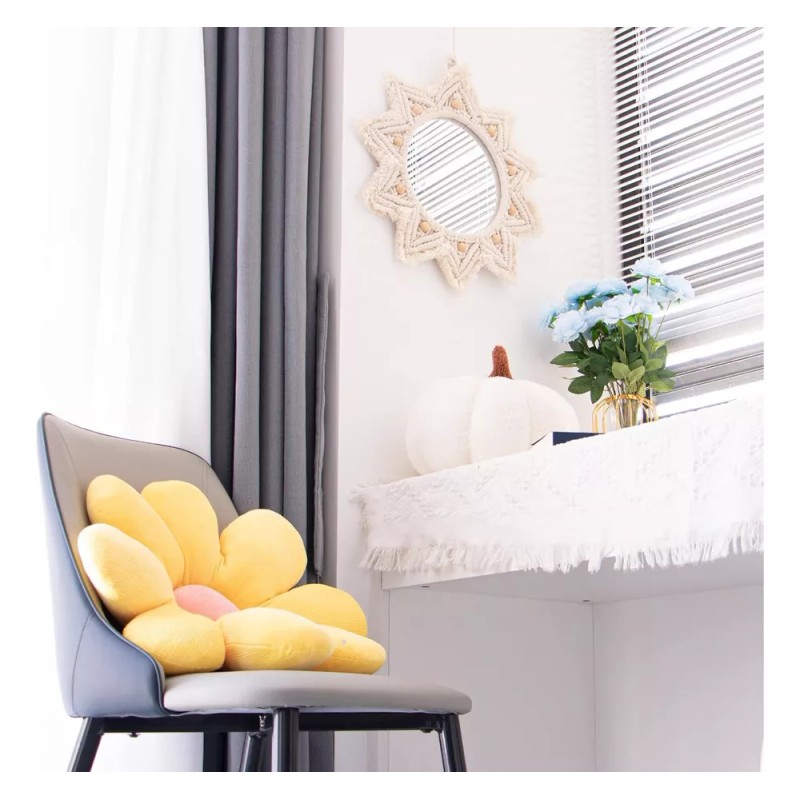 generic 2024 Boho Espejo De Pared Círculo Macramé Espejo Colgante