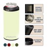 TheChewzie Universal 4‑in‑1 Can Cooler with Hidden Storage - Fits Slim Cans, Regular Cans, Bottles and More - Insulated Stainless Steel - Americana Collection