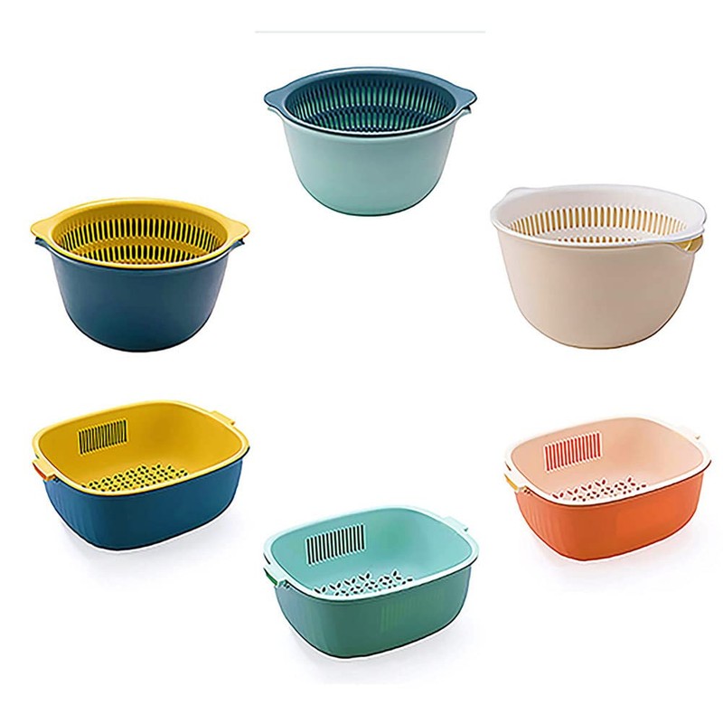 Youka Kitchen Strainer Drain Basket, 2 in 1 Strainer Bowl