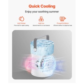 Portable 4-in-1 Evaporative Air Cooler with Smart Timer 3 Speed Mini Air Conditioner 600ml Water Tank 7 Color OptionsCapacity: 600 ml