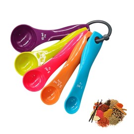 FDCGAS Messlöffelset - 5 Farbmesslöffel mit unterschiedlichen Kapazitäten,messlöffel,portionierlöffel,Kunststoffmesslöffel für Flüssigkeits- und Pulvermessgeräte