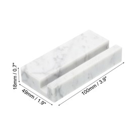 PATIKIL Business Card Holder for Desk, Marble Business Card Holders Stone Card Stand Organizer Cards Display for Office Exhibition, White