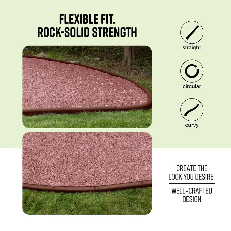 Playsafer 4' Flexible Interlocking Rubber Edging Border System for Playgrounds,