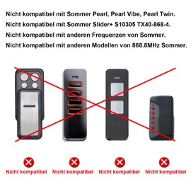 868.8 MHz Garage Door Remote Control Compatible with Sommer Gate Operators 4020 TX03-868-4 4020V000 4-Button Handheld Transmitter