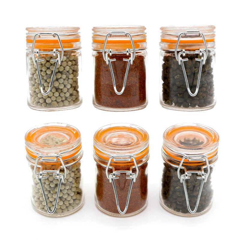 Homelike Style 1.7 oz Mini Glass Spice Bottles, 24 Pack