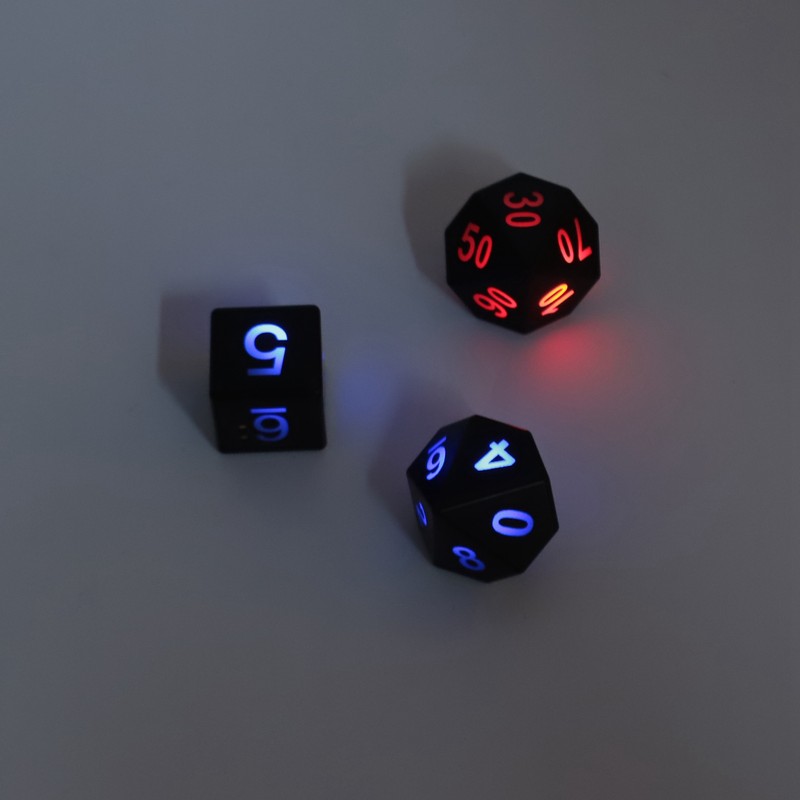 7PCS Light Up Dice ABS Rechargeable LED Electronic Polyhedral Dice