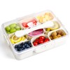 Compartment Serving Tray with Easy-Carry Handle - Lid &amp; Detachable
