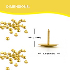 300 Metal Drawing Push Pins, Brass Thumb Tacks for Notice Boards, Art and Crafts, Work/Office, Map Marking and More (300 Drawing Pins)