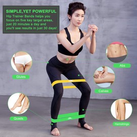 Resistance Bands, AGM Exercise Loop Band, Exercise Bands for Legs and Glutes Perfect for Home Gym Fitness Full Body Workouts -Carry Case Included