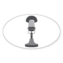 CafePress Wireless Microphone Sticker Sticker (Oval 50 pk)