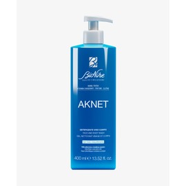 BioNike Aknet - Gel Detergente Viso e Corpo per Pelle Grassa e a Tendenza Acneica, Riequilibra e Purifica la Pelle, Migliora le Imperfezioni, 400 ml