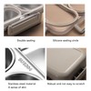 Lunch Box, 1.2L Khaki Stainless Steel Lunch Container 3 Compartments