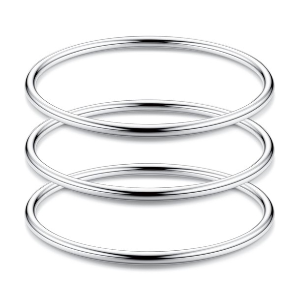 Morfetto 3mm 14K Gold Bangles for Women Bangle Set Stainless