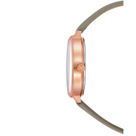 XNY Women's Rose Gold-Tone Brown Beige Leather Band Watch BV8122X1