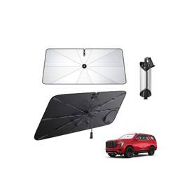 Windshield Sunshade Umbrella for 2021-2026 2027 GMC Yukon - [Upgraded Suction Cup] Sun Shade Umbrella for 2021-2027 Yukon XL Accessories - Front Window Heat Insulation Interior Protection