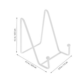 ABOOFAN Photo Frame Stand Easel Desktop Stand Book Stand Plate Holders Plate Display Stand Metal Plate Stand Desktop Plate Stand White Ceramic Plate Decorative Plates Picture Iron