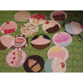 Photo Paper Pre Cut One Inch images BIRTHDAY CUPCAKES YUMMY Free Shipping IN US - 25 images