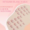 Bright White Press-On Nails - Short Square French Tip Fake