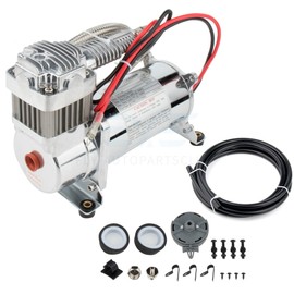 fly-autopartsclub 12V 200PSI 1/4" Horn Air Compressor For Train Horns Truck Horns Air Tank Silver