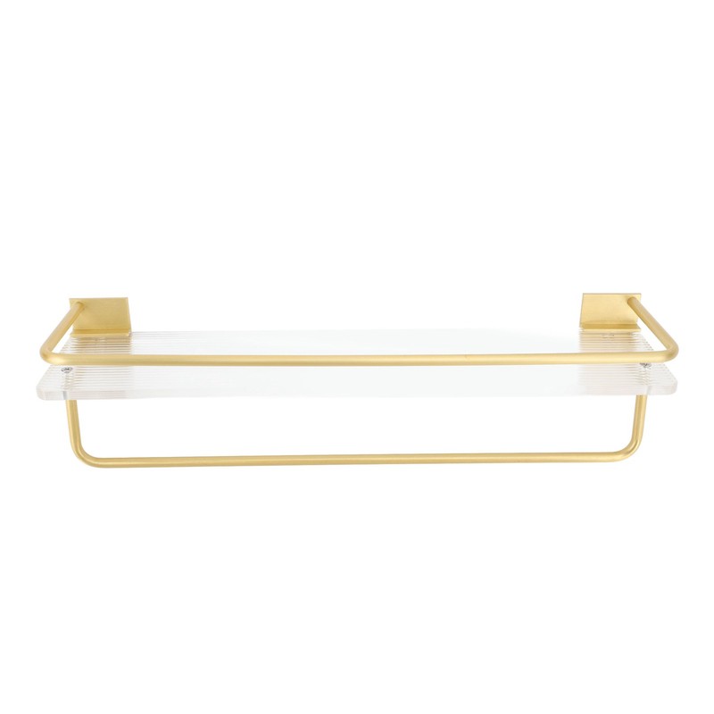 Bathroom Wall Shelf Space Aluminum and Acrylic Rustproof Punch Free