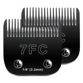 2PCS 7FC Blades Dog Grooming Blades Compatible with Andis Dog Clippers Blades,Dog Clipper Blades Compatible with Oster A5,Wahl km10 Dog Clippers for Animal Dog Cat Horse