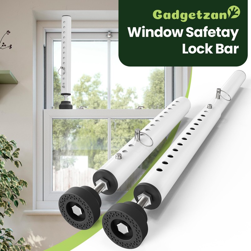 Gadgetzan 1 Pack Window Security Bars Adjustable 11"-18",Portable Short Sliding